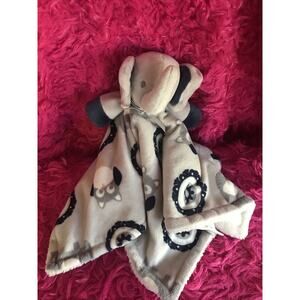 Blankets & Beyond Gray Navy Blue‎ And White Elephant Owl Security Baby Boy Lovey